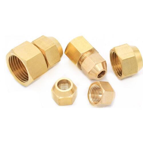 Copper flared pipe fittings 1/8" 1/4" 3/8" 1/2" Female thread 6mm 8mm 10mm Tube OD Air conditioning refrigeration pipe fittings