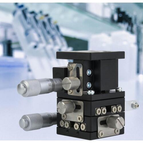 Microscope Manual Displacement Platform XYZ Linear Manual Displacement Platform LD40-LM 3 Axes Bearing Tuning Sliding Table 40x4