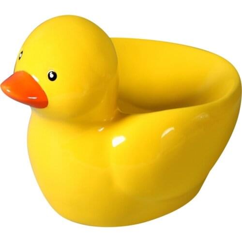 Legendog Cat Food Bowl Ceramic Duck Shape Tilting High Feet To Protect The Cervical Spine Cat Bowl Pet Feeding Bowl Cat Supplies