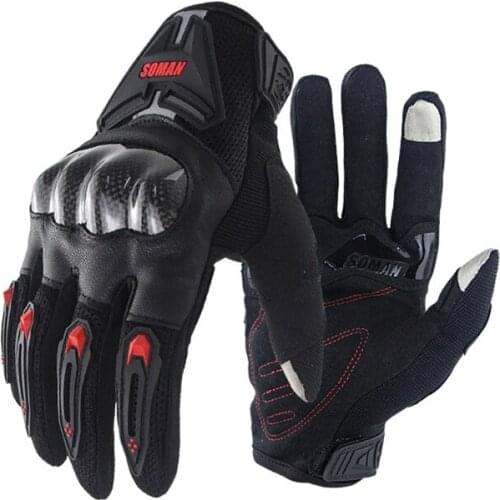 50LC Motorcycle Gloves Carbon Fiber Motocross Motorbike Biker Racing Car Riding Moto Gloves Screen Touch Breathable Gloves