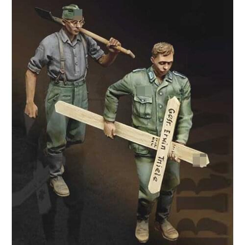 2pcs Unpainted Soldiers Carrying The Cross GK Resin Figure 1/35 Scale Model Kit Resin Colorless Self-Assembled Toy No.1297