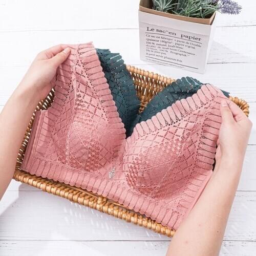 New Sexy Lace Thin Seamless Bras plus Size Gathering Bra and Comfortable No Rims Sexy Bra lace bralette bra plus size