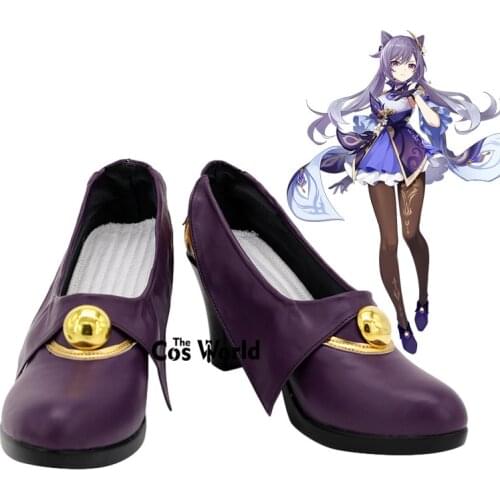 Genshin Impact Liyue Keqing Games Customize Cosplay High Heels Shoes