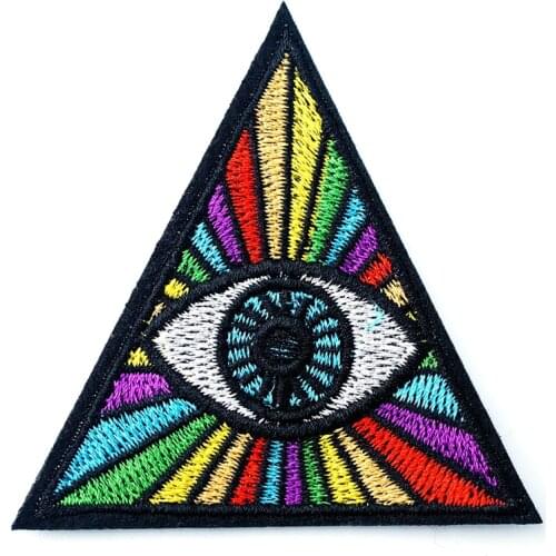 EYE (Size:6.9x6.9cm) Badge Iron On Patch Embroidered Applique Sewing Clothes Stickers Garment Badges Apparel Accessories