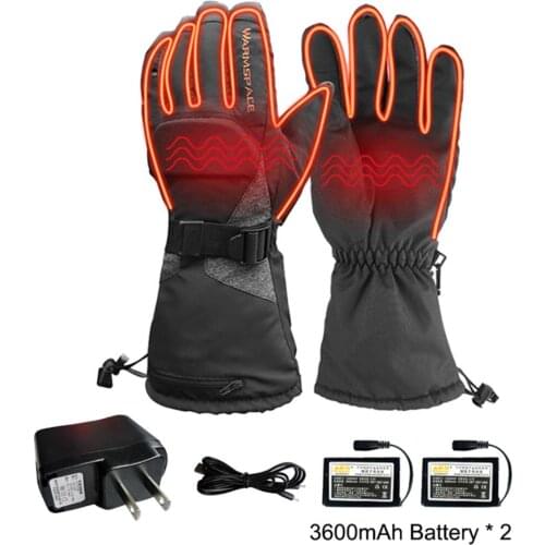 Electric Heated Gloves Battery Powered Heat Waterproof Winter Thermal Warm Touchscreen Gloves For Outdoor Sports Cycling Riding