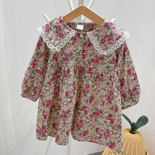 Girls' Dresses European And American Childrens Dress 2020 Autumn New Korean Girl Floral Dress Long Sleeve Girl Princess Dress