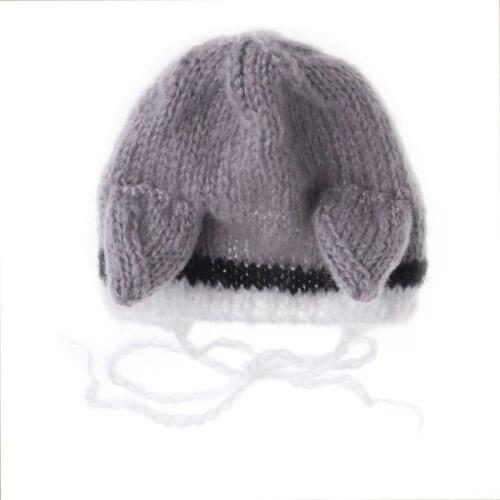 Newborn Photography Props Mohair Ear Hat Baby Handmade Knit Soft Mohair Caps Gorro