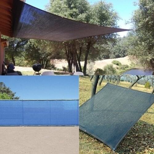 6-Pin Black/Blue Anti-UV Sunshade Net Outdoor Awning Garden Plant Shelter Greenhouse Cover Shading Net Swimming Pool Shade Sail