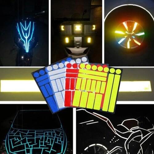 Bike Reflective Stickers Motorcycle Bicycle Reflector Cycling Film Decal Tape Night Safty Warning Fluorescent Waterproof Sticker