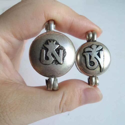 TGB143 Tibet Copper OM and Enldess Knots Prayer box Tibetan Amulets Pendants Big Small