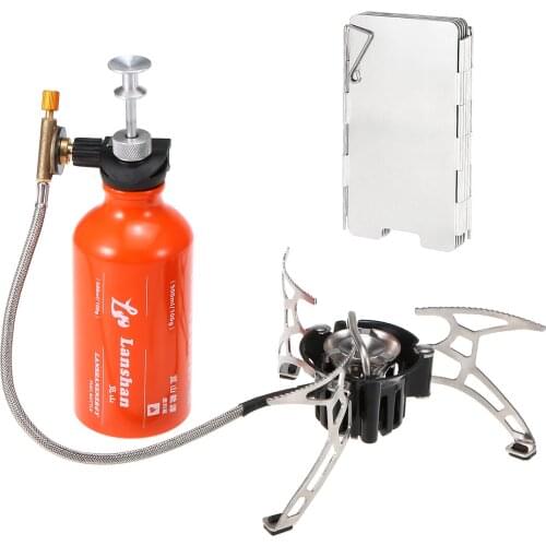 Picnic Foldable Outdoor Camping Stove Brander Heat Multi Fuel Oil Stove with 500ml Gasolne Fuel Bottle for Outdoor Gas stove