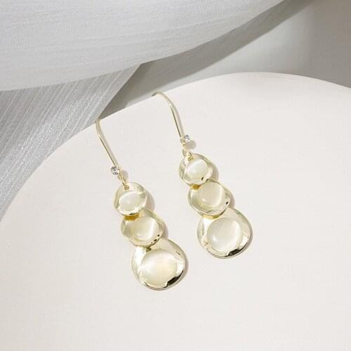 High Grade Crystal Opal Gourd Pendant Earrings For Women Girls Fashion Geometric Charms Dangle Ear Jewelry Party Gifts