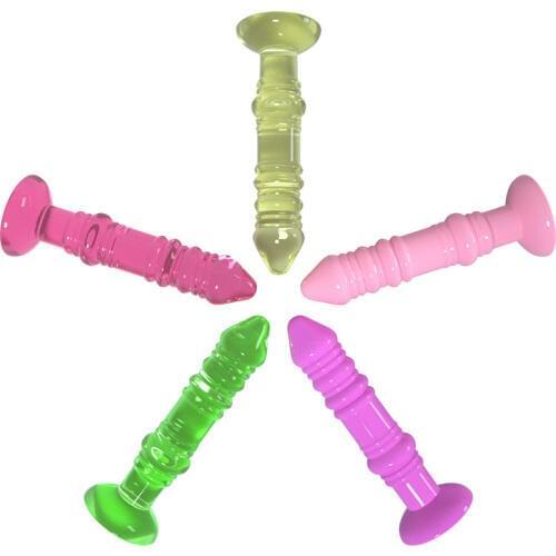 Jelly Anal Plug Anal Stimulator Thread G-spot Dildo Butt Plug Prostate Massage Sex Toys for Women Men