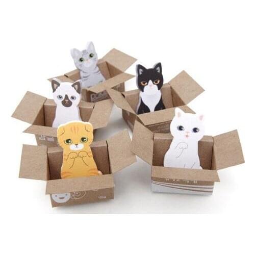 1pack/Lot Cat Paper Self-Adhesive Memo Pad School Office Supply Sticky Notes School Office Stationery