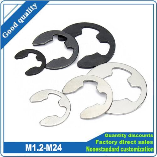 10-100pcs E clip circlip washer 304 stainless steel m1.2 m1.5 m2 m2.5 m3 m4 m5 m6 m12 m15 external retaining ring clip for shaft