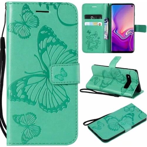 10pcs/lot Butterfly and 3D Sun flower leather wallet stand Case for Samsung S10 S10Lite S10Plus A7 2018 A9 2018 A6S J2 Pro 2018