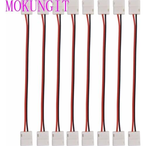 100pcs 8mm (3528) 10mm (5050)LED Strip Light Connector single/double side 2 Pin Connector for 3528 5050 Single Color LED strip