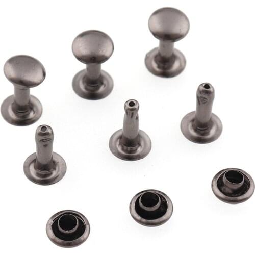 500pcs/lot 5mm Leather Crafts Gun black Double Cap Sewing Rivets Punk Bag Belt Bracellet Apparel Garment Sewing Rivet DIY