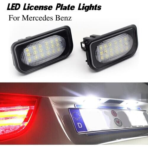 2Pcs For Mercedes benz Class C CLK W203 C209 W209 LED License Plate Light car number plate lamp auto light assemby Error Free