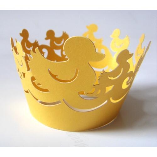 50pcs Vine laser Cut Cupcake wrapper Duck Liner muffin cup cake baking mold Decor Wedding Birthday Party Baby Shower cake decor