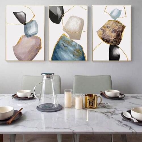 Abstract Colorful Stones Fashion Wall Art Canvas Painting Nordic Posters and Prints Wall Pictures for Living Home Decoration