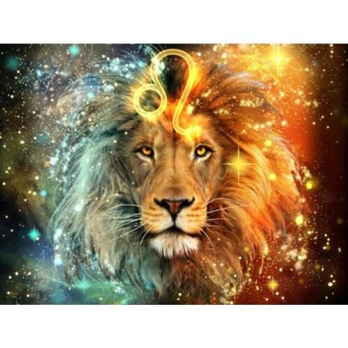 5D DIY Diamond Painting Abstract Lion Home Decor Brave Lion Diamond Painting