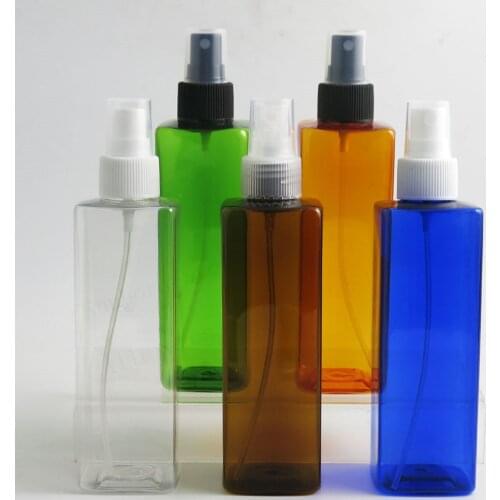 30 x Big Plastic Perfume Liquid Mist Spray Bottle Refillable Empty Sprayer Atomiser 8OZ Clear Blue Amber Green Orange Bottles