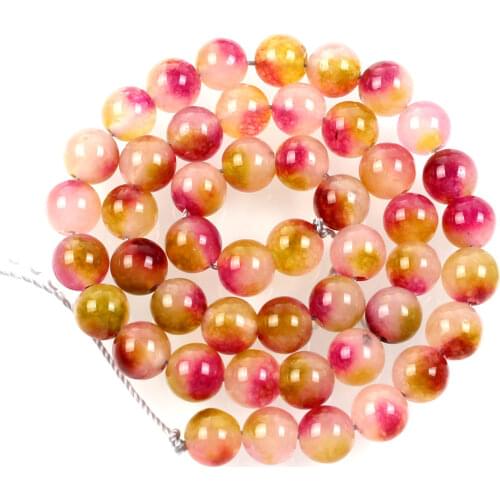 Natural Stone Beads Red Yellow Spot Marble Loose Beads for Jewelry Making Needlework DIY Bracelet Strand 4-12 MM