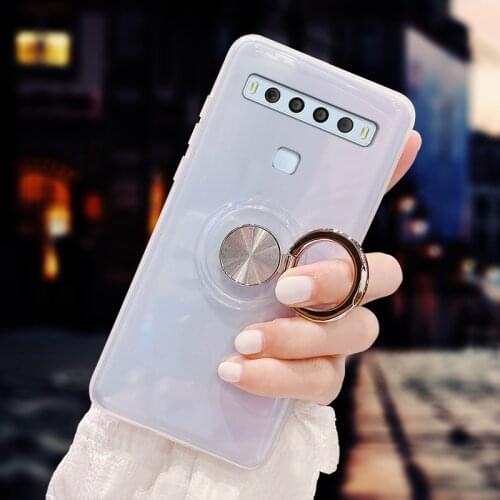 Case for TCL 10 SE 10L 10 Pro Cover Magnetic Car Finger Ring Holder Soft TPU Shockproof Case for TCL Plex Coque
