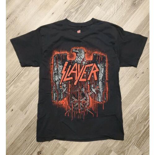 SLAYER WORLD TOUR 2018 Concert Top Black Tee T Shirt Size MEDIUM Fashion Logo Printing T Shirts
