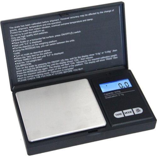 500 * 0.1g Mini Digital Scale Pocket Balance Electronic Scale High Precision Gold Jewelry Weighing Machine Switch Units Tools