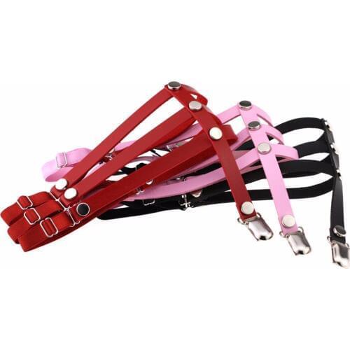 Girls Harajuku Punk Gothic Garter Belt Cosplay Sexy Suspender Belt Women Elastic Rivets Thigh Leg Ring Garters Belts