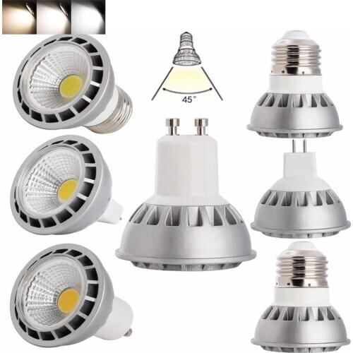 Dimmable E27 GU10 MR16 LED COB Spotlight Energy Saving 15W Spot Light Bulb DC 12V 110V 220V Ultra Bright Lamp Or 85-265V Warm Co