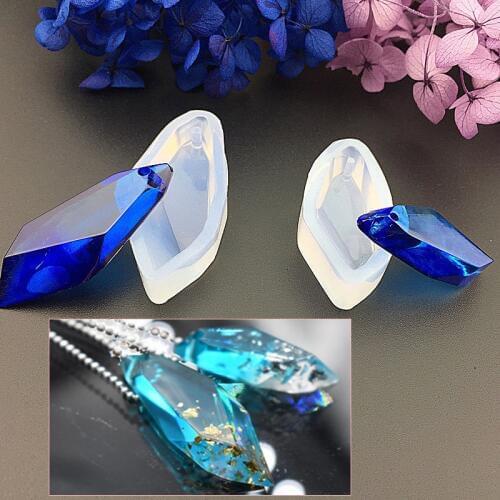 Two Styles Holes With diamond-shaped Cut Stone pendants, Silicone molds, womens Fashion Accessories