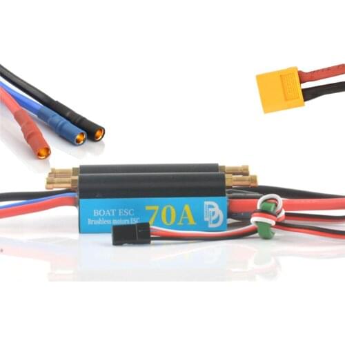 DD 70A Waterproof Brushless ESC Electronic Speed Controller with XT60 and 3.5mm Banana Head Connector for Model Ship RC Boat