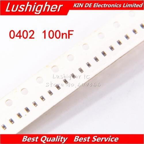 100pcs 0402 100nf 104K 0.1UF 50V X7R 10% SMD Ceramic Capacitor MLCC