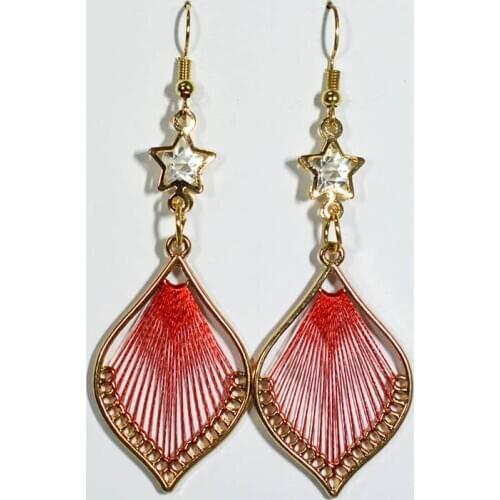 BTWGL 2020 Fashion Earrings Female Silk Tassel Earrings New Simple Heart-Shaped Alloy Pendant Female Net Red Jewelry