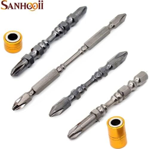 4pcs/set D1 material Magnetic Bit Set 65mm/110mm Phillips PH2 Electronic Screwdriver Bits Double Head For Electric Power Tools