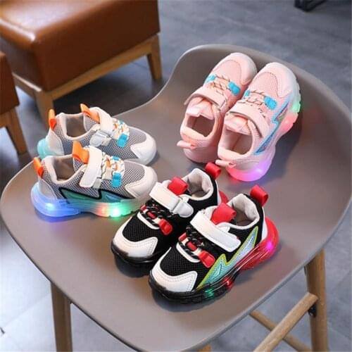 Disney 2021 new sports shoe breathable private network between men and women children small childrens shoes with light shoes