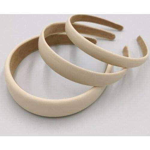 1.5cm Wide Milky PU Leather Hairbands Women Vintage Cream Headbands Casual Soft Hair Hoop Top Quality Headwear Hair Accessories
