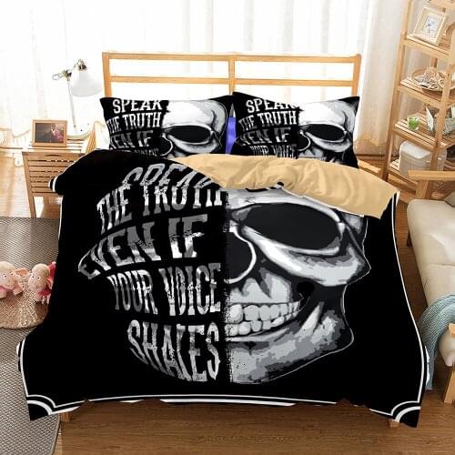 Drop Shipping 3D Skull Speak the iruth ever Bedding Set Print Duvet cover set Bedclothes with pillowcase bed set Home Textiles
