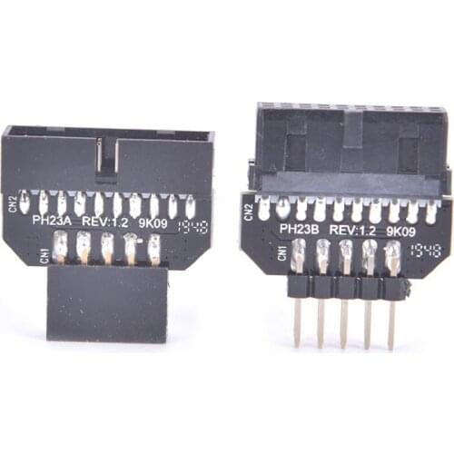 Front Panel Plug Connector USB3.0 19-pin To USB 9Pin Adapter For Motherboard 1 Pcs