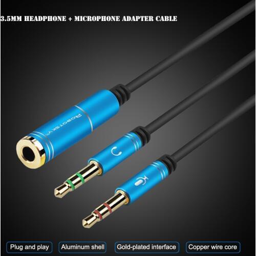 Jack 3.5mm Audio Smartphone Microphone Splitter cable 1 Female to 2 Male Stereo Audio Y Splitter Cable For phone Computer Cabo