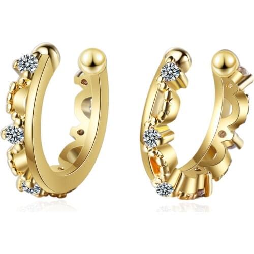 Luxury Cubic Zirconia CZ Bling No Piercing Without Hole 925 Sterling Silver Clip On Earrings For Women Glitter Cartilage