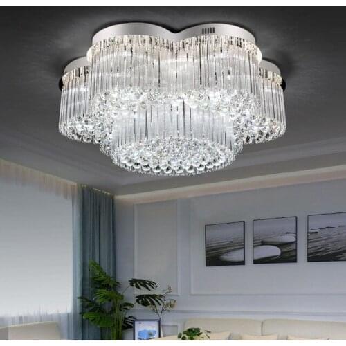 Modern Luxury Crystal Chandelier Flower Shape Design Lamp Indoor Hanging Lighting Equipment for living room dining room lobby