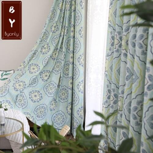 Modern Boutique Curtains for Living Dining Room Bedroom Simple Polyester Cotton Printed Fabric Curtain Fabric