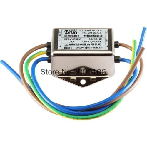 Lead-connected Single-phase Filter 3A6A10A20A30A Two-stage Filter 220V EMI Power Filter
