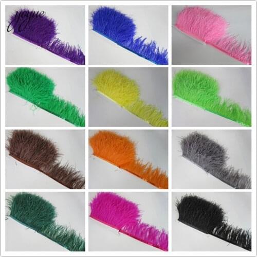 10 meter fluffy beautiful ostrich feather trim cloth sideband 8-11cm wide Suitable for skirts / dresses / apparel party DIY craf