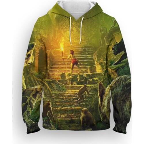 Boy Girl Kids Hoodies Disney The Jungle Book 3D Print Mens Sweatshirt Spring Cartoon Anime Womens Oversize Pullover