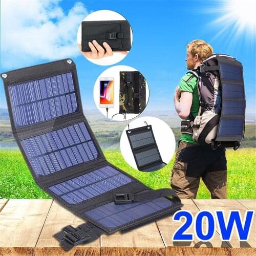 USB Ports 20W Solar Charger Foldable Portable Solar Phone Charger with SunPower Solar Panel Compatible forTravel picnic outdoor